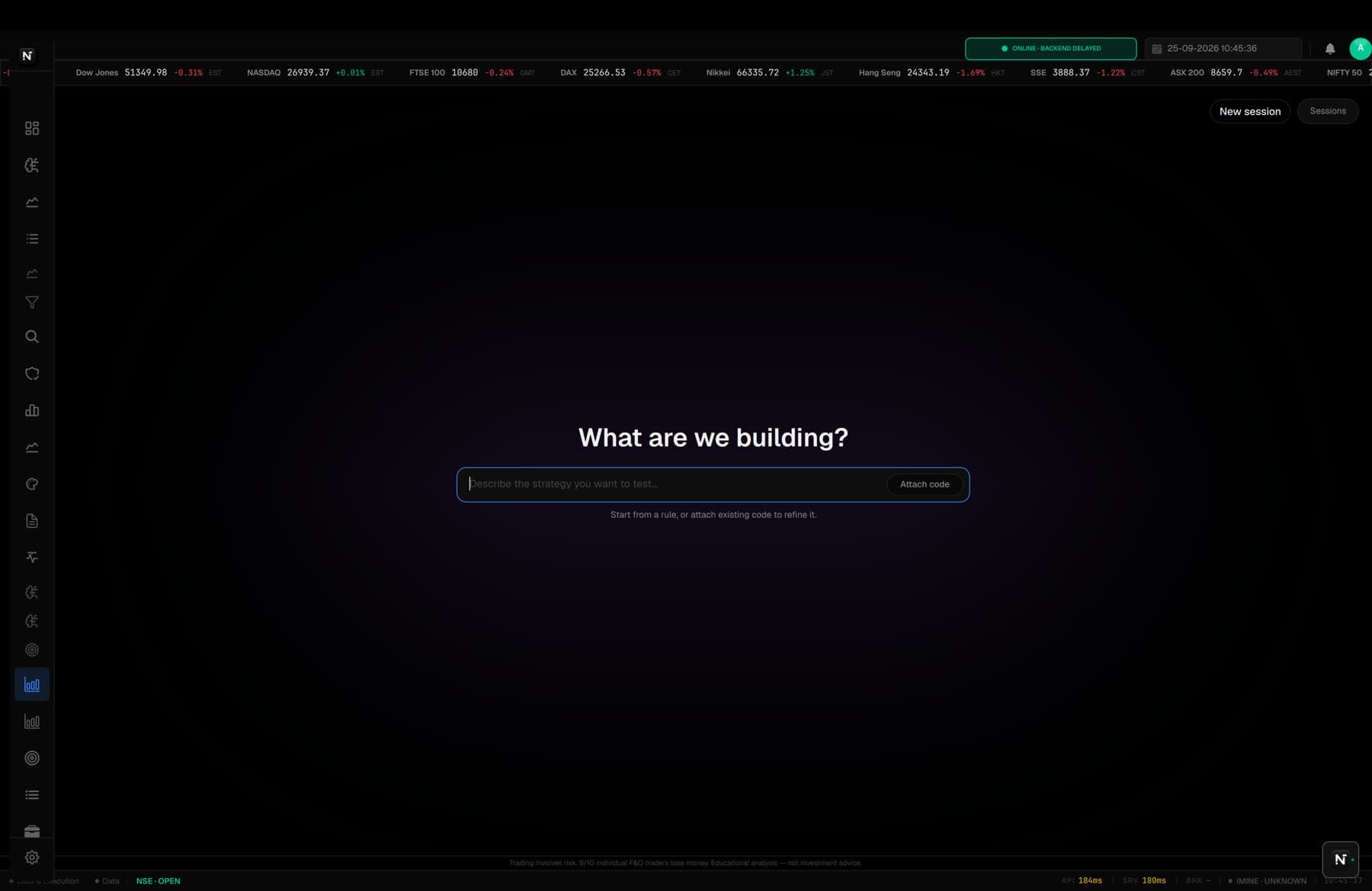 nTerminal: a prompt asking what you want to build